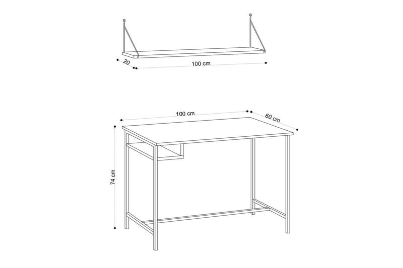 Cadris Skrivbord 60x100 cm - Ek/Svart - Möbler - Bord & matgrupp - Kontorsbord - Skrivbord