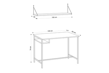 Cadris Skrivbord 60x100 cm - Ek/Svart - Möbler - Bord & matgrupp - Kontorsbord - Skrivbord