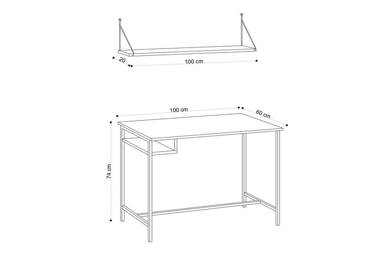 Cadris Skrivbord 60x100 cm - Ek/Svart - Möbler - Bord & matgrupp - Kontorsbord - Skrivbord