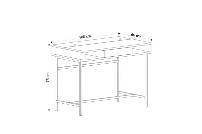 Cladells Skrivbord 60x100 cm - Ek/Svart - Möbler - Bord & matgrupp - Kontorsbord - Skrivbord