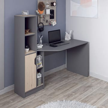 Dalenor Skrivbord 150x140x60 cm - Antracit och valnöt - Möbler - Bord & matgrupp - Kontorsbord - Skrivbord