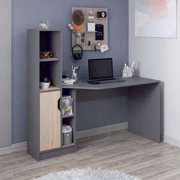 Dalenor Skrivbord 150x140x60 cm - Antracit och valnöt - Möbler - Bord & matgrupp - Kontorsbord - Skrivbord