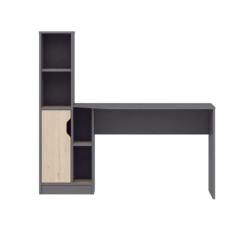 Dalenor Skrivbord 150x140x60 cm - Antracit och valnöt - Möbler - Bord & matgrupp - Kontorsbord - Skrivbord