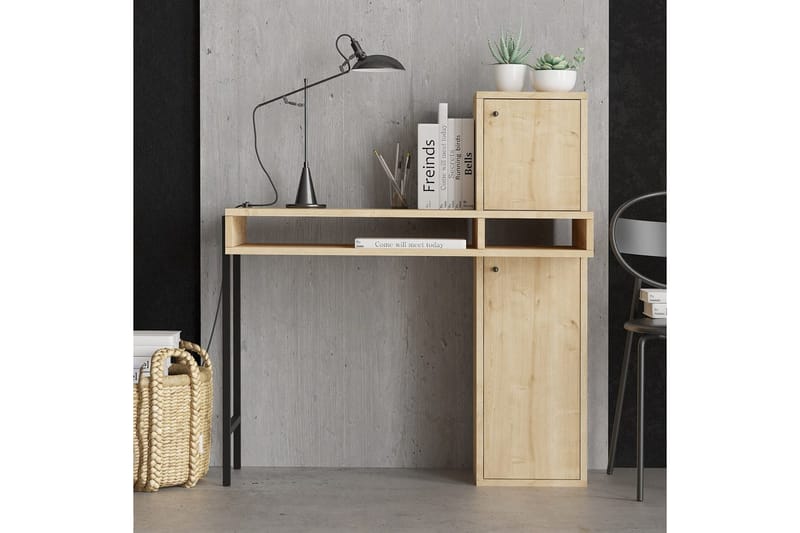 Dora Skrivbord 45x102 cm - Svart/Mediumfärgat trä - Möbler - Bord & matgrupp - Kontorsbord - Skrivbord