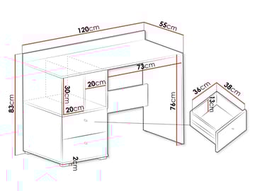 Edson Skrivbord 120 cm - Möbler - Bord & matgrupp - Kontorsbord - Skrivbord