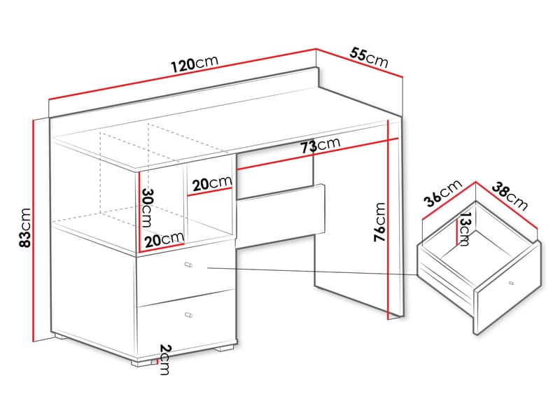 Edson Skrivbord 120 cm - Möbler - Bord & matgrupp - Kontorsbord - Skrivbord