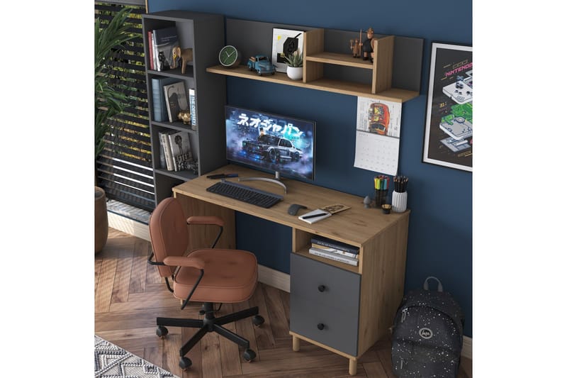 Eireann Skrivbord 50x120 cm - Valnöt/Antracit - Möbler - Bord & matgrupp - Kontorsbord - Skrivbord