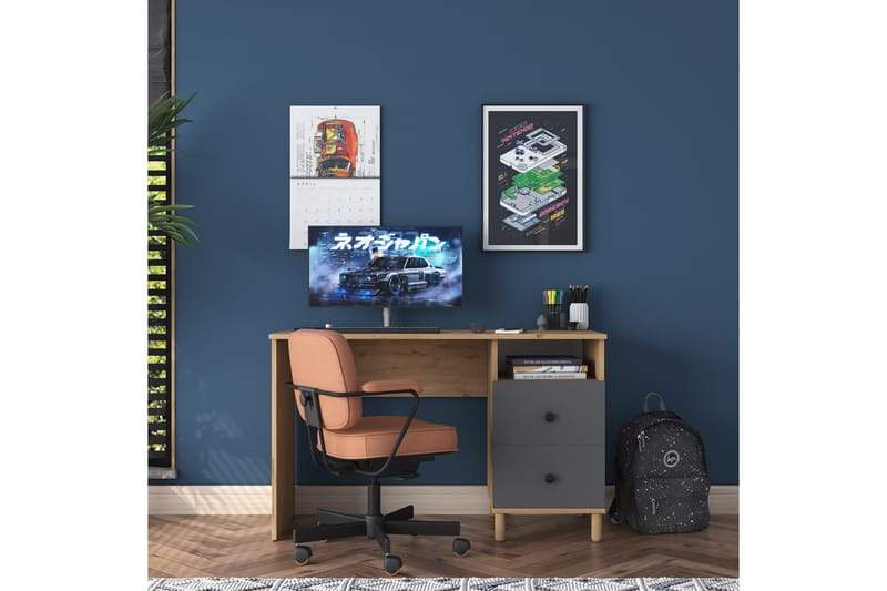 Eireann Skrivbord 50x120 cm - Valnöt/Antracit - Möbler - Bord & matgrupp - Kontorsbord - Skrivbord