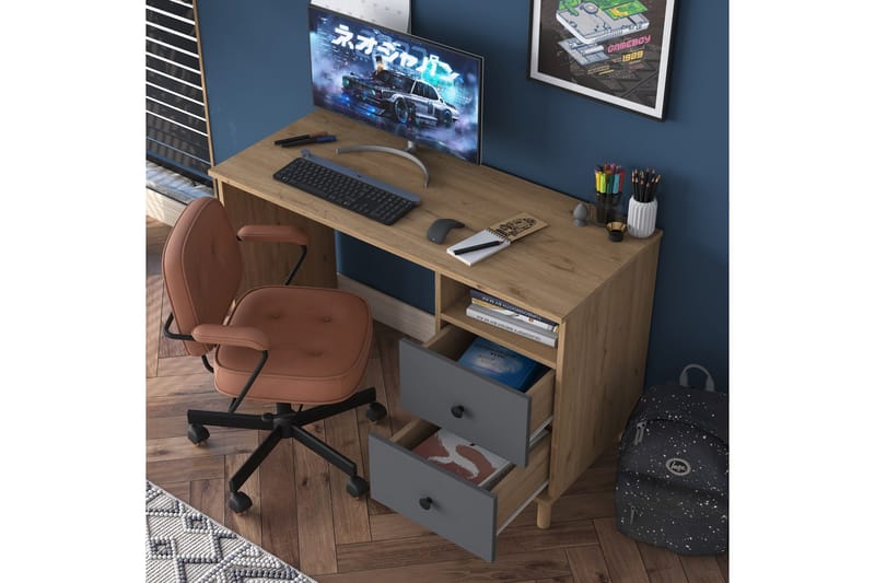 Eireann Skrivbord 50x120 cm - Valnöt/Antracit - Möbler - Bord & matgrupp - Kontorsbord - Skrivbord