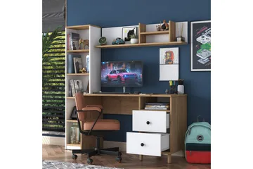 Eireann Skrivbord 50x120 cm - Valnöt/Vit - Möbler - Bord & matgrupp - Kontorsbord - Skrivbord