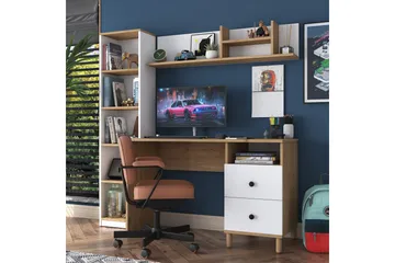 Eireann Skrivbord 50x120 cm - Valnöt/Vit - Möbler - Bord & matgrupp - Kontorsbord - Skrivbord