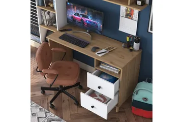 Eireann Skrivbord 50x120 cm - Valnöt/Vit - Möbler - Bord & matgrupp - Kontorsbord - Skrivbord