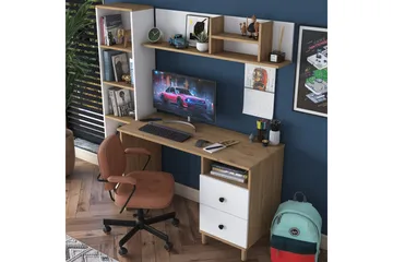 Eireann Skrivbord 50x120 cm - Valnöt/Vit - Möbler - Bord & matgrupp - Kontorsbord - Skrivbord