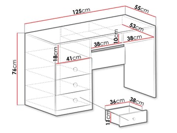 Elvaren Skrivbord 125 cm - Möbler - Bord & matgrupp - Kontorsbord - Skrivbord