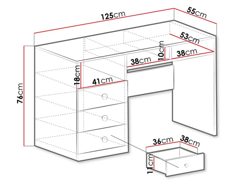 Elvaren Skrivbord 125 cm - Möbler - Bord & matgrupp - Kontorsbord - Skrivbord