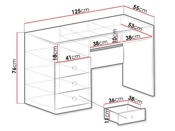 Elvaren Skrivbord 125 cm - Möbler - Bord & matgrupp - Kontorsbord - Skrivbord