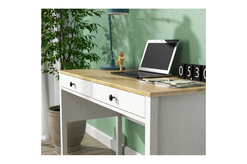 Erlen Skrivbord 60x120 cm - Natur/Vit - Möbler - Bord & matgrupp - Kontorsbord - Skrivbord