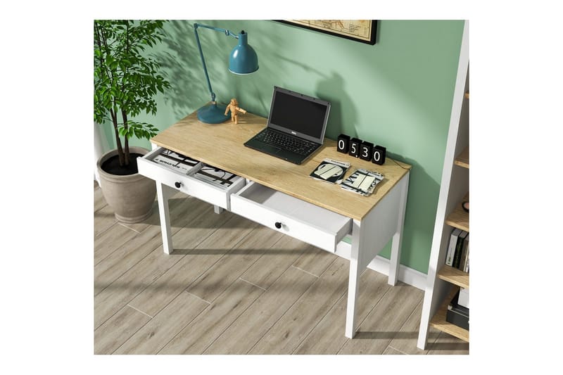 Erlen Skrivbord 60x120 cm - Natur/Vit - Möbler - Bord & matgrupp - Kontorsbord - Skrivbord