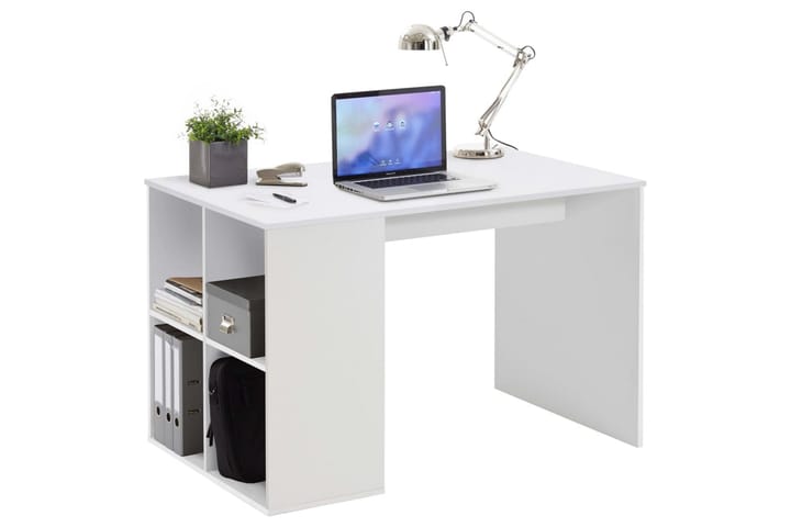 FMD Skrivbord med sidohyllor 117x72,9x73,5 cm vit - Skrivbord - Datorbord