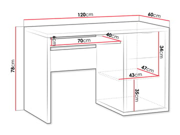 Fonti Skrivbord 120 cm - Brun - Möbler - Bord & matgrupp - Kontorsbord - Skrivbord