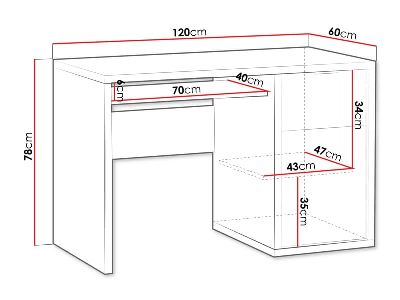 Fonti Skrivbord 120 cm - Brun - Möbler - Bord & matgrupp - Kontorsbord - Skrivbord