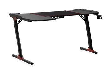 Areni Gamingbord LED-ljus 140 cm med Mugg- & Hörlurshållare - Svart - Möbler - Bord & matgrupp - Kontorsbord - Gamingbord