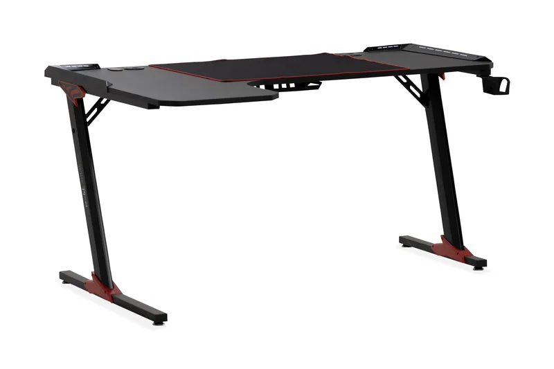 Areni Gamingbord LED-ljus 140 cm med Mugg- & Hörlurshållare - Svart - Möbler - Bord & matgrupp - Kontorsbord - Gamingbord