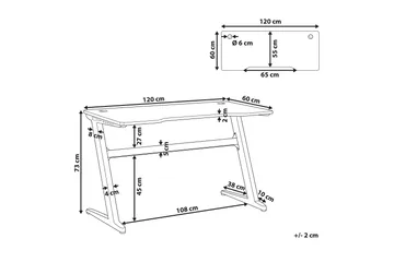 Darfur Gamingbord 120 cm med LED-belysning - Grå/Svart - Möbler - Bord & matgrupp - Kontorsbord - Gamingbord