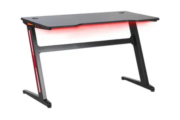 Darfur Gamingbord 120 cm med LED-belysning - Grå/Svart - Möbler - Bord & matgrupp - Kontorsbord - Gamingbord