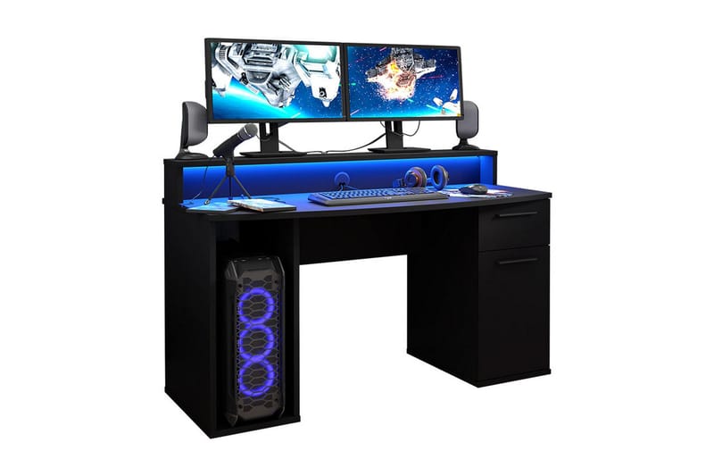 Gamingbord Carcelen 140 cm - Svart - Gamingbord