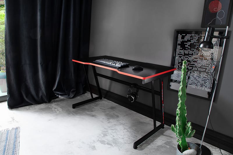Gamingbord Fother 120 cm - Svart/Röd - Gamingbord