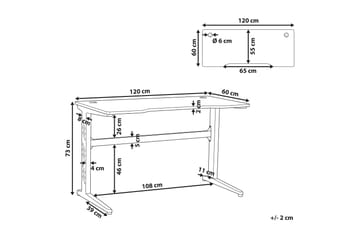 Gamingbord Rombauer 120 cm med LED-belysning - Svart/Svart - Möbler - Bord & matgrupp - Kontorsbord - Gamingbord