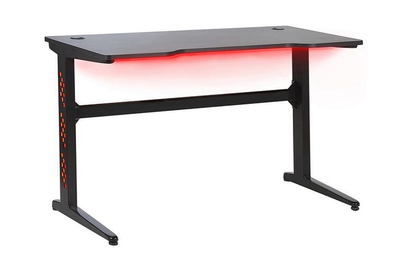 Gamingbord Rombauer 120 cm med LED-belysning - Svart/Svart - Gamingbord
