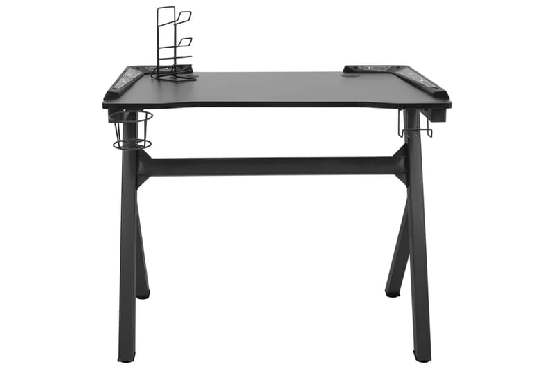 Gamingskrivbord LED med Y-formade ben svart 90x60x75 cm - Svart - Gamingbord