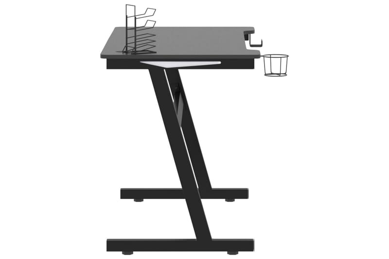 Gamingskrivbord LED med Z-formade ben svart 110x60x75 cm - Svart - Gamingbord