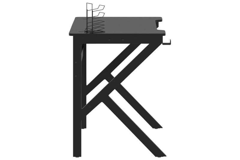 Gamingskrivbord med K-formade ben svart 90x60x75 cm - Svart - Gamingbord