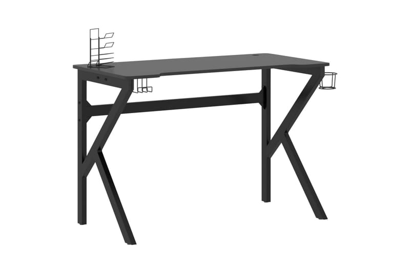 Gamingskrivbord med K-formade ben svart 110x60x75 cm - Svart - Gamingbord