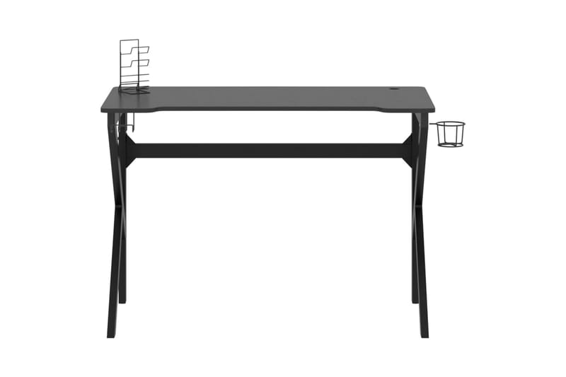 Gamingskrivbord med K-formade ben svart 110x60x75 cm - Svart - Gamingbord
