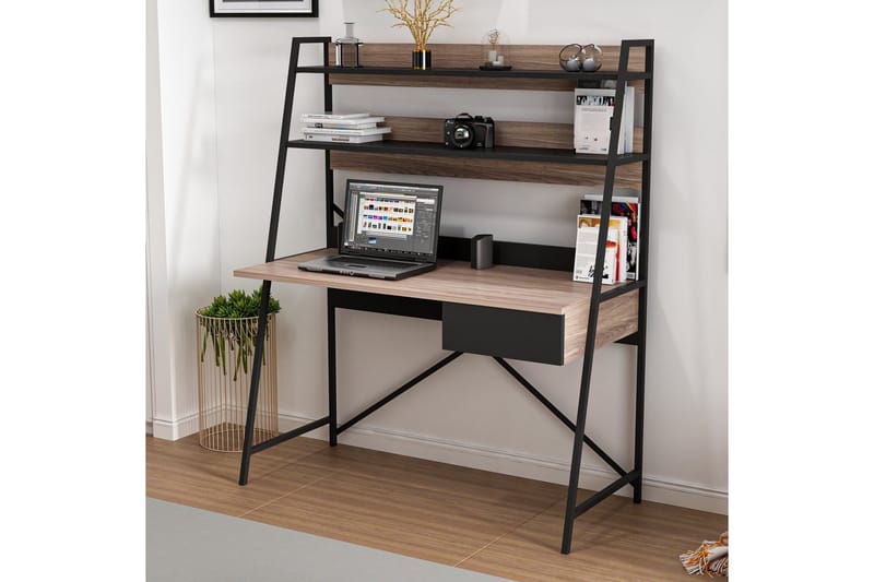 Garavelo Skrivbord 25x124 cm - Valnöt/Svart - Möbler - Bord & matgrupp - Kontorsbord - Skrivbord