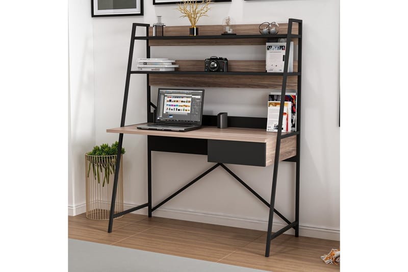 Garavelo Skrivbord 25x124 cm - Valnöt/Svart - Möbler - Bord & matgrupp - Kontorsbord - Skrivbord