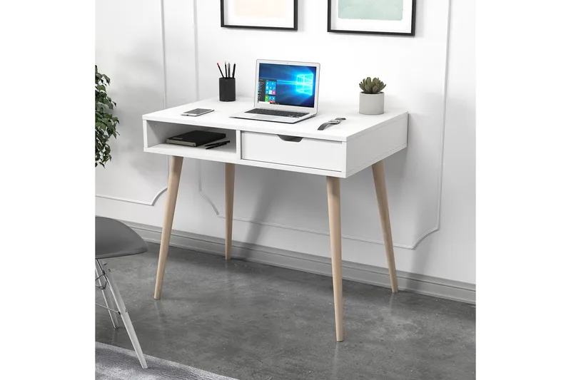 Gerard Skrivbord 60x90 cm, Vit/Natur