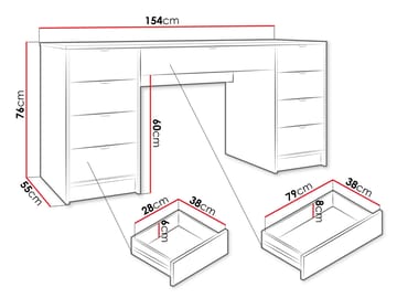 Gudelia Skrivbord 154 cm - brun - Möbler - Bord & matgrupp - Kontorsbord - Skrivbord