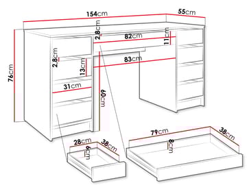 Harland Skrivbord 154 cm - ljusbrun - Möbler - Bord & matgrupp - Kontorsbord - Skrivbord