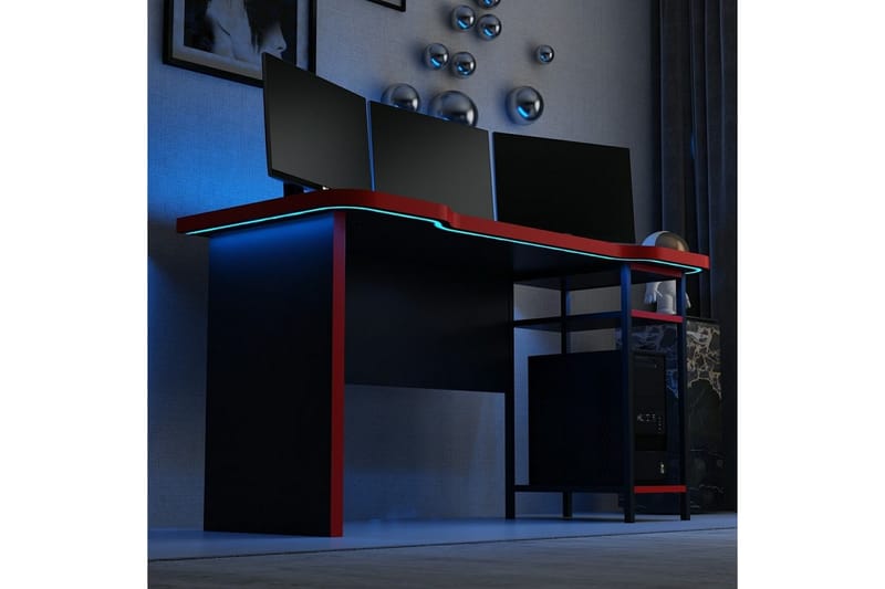 Hind Gamingbord 150x60 cm - Svart/Röd - Möbler - Bord & matgrupp - Kontorsbord - Gamingbord