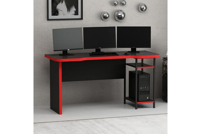 Hind Gamingbord 150x60 cm - Svart/Röd - Möbler - Bord & matgrupp - Kontorsbord - Gamingbord