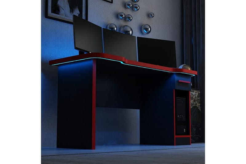 Hind Gamingbord 150x60 cm - Svart/Röd - Möbler - Bord & matgrupp - Kontorsbord - Gamingbord