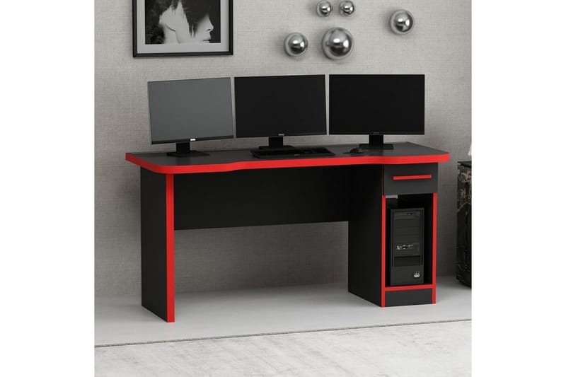 Hind Gamingbord 150x60 cm - Svart/Röd - Möbler - Bord & matgrupp - Kontorsbord - Gamingbord