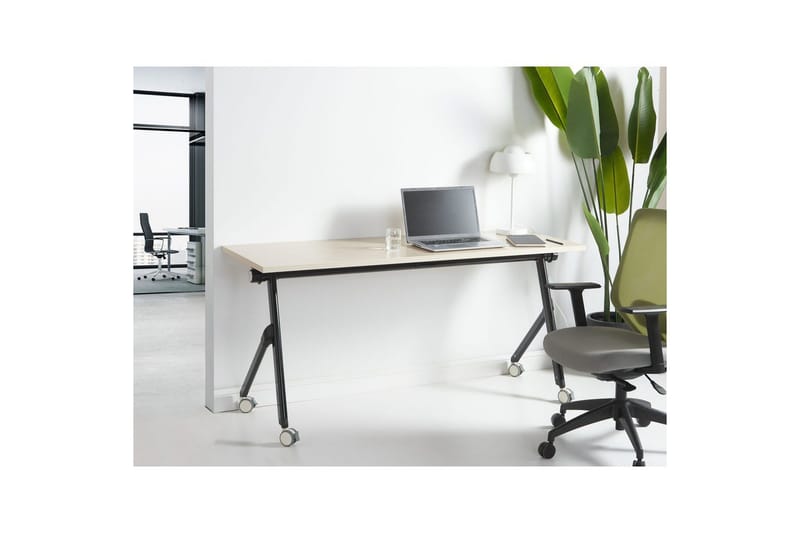 Hopfällbart skrivbord Bendi Ljus trä/svart, 160x60x75 cm - Ljus trä/svart, 160x60x75 cm - Möbler - Bord & matgrupp - Kontorsbord - Skrivbord