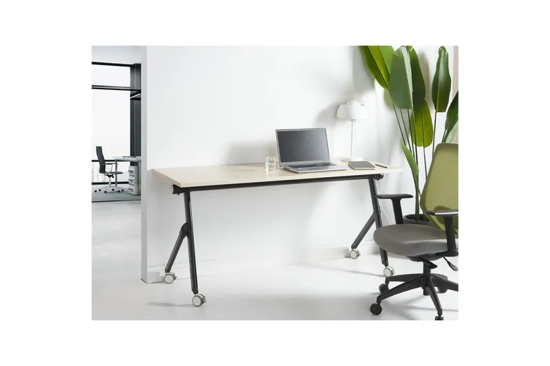 Hopfällbart skrivbord Bendi Ljus trä/svart, 160x60x75 cm - Ljus trä/svart, 160x60x75 cm - Möbler - Bord & matgrupp - Kontorsbord - Skrivbord