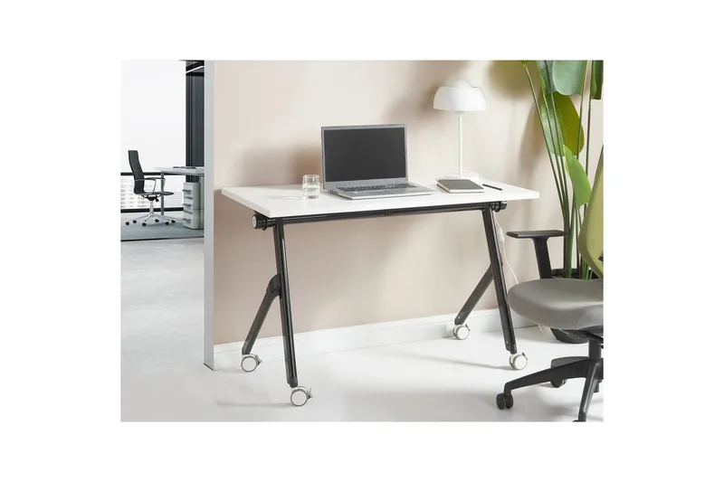 Hopfällbart skrivbord Bendi Vit/Svart, 120x60x75 cm - Vit/Svart, 120x60x75 cm - Möbler - Bord & matgrupp - Kontorsbord - Skrivbord